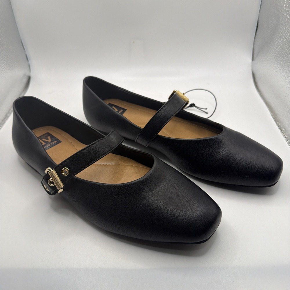 DV by Dolce Vita Women's Black Buckle Mary Jane Leather Comfort Flats. Size 6.5